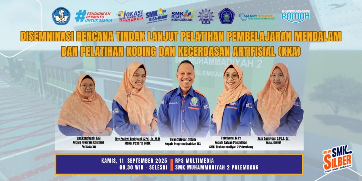 SMK Muhammadiyah 2 Palembang Gelar Diseminasi Rencana Tindak Lanjut Pelatihan Pembelajaran Mendalam dan Koding