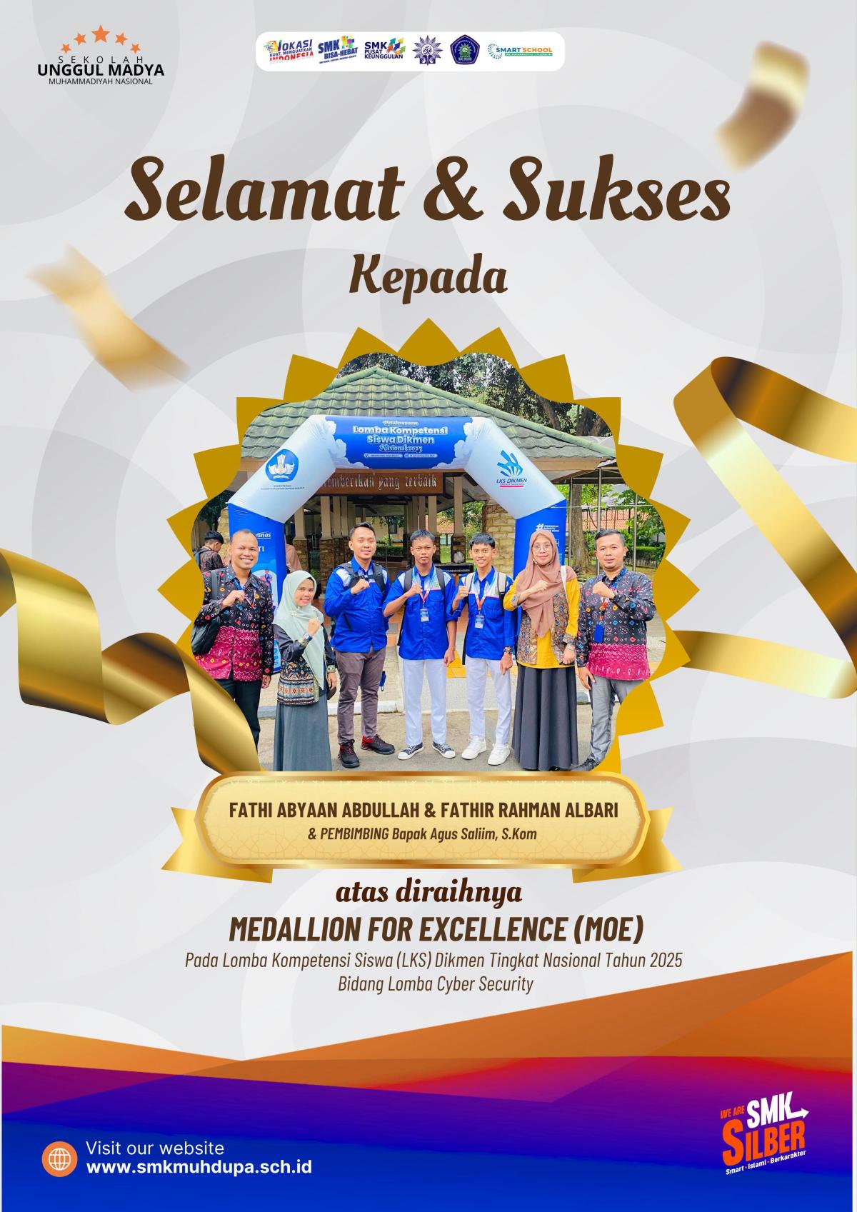 Siswa SMK Muhdipa Palembang Raih Medallion for Excellence di LKS Nasional 2025 Bidang Cyber Security