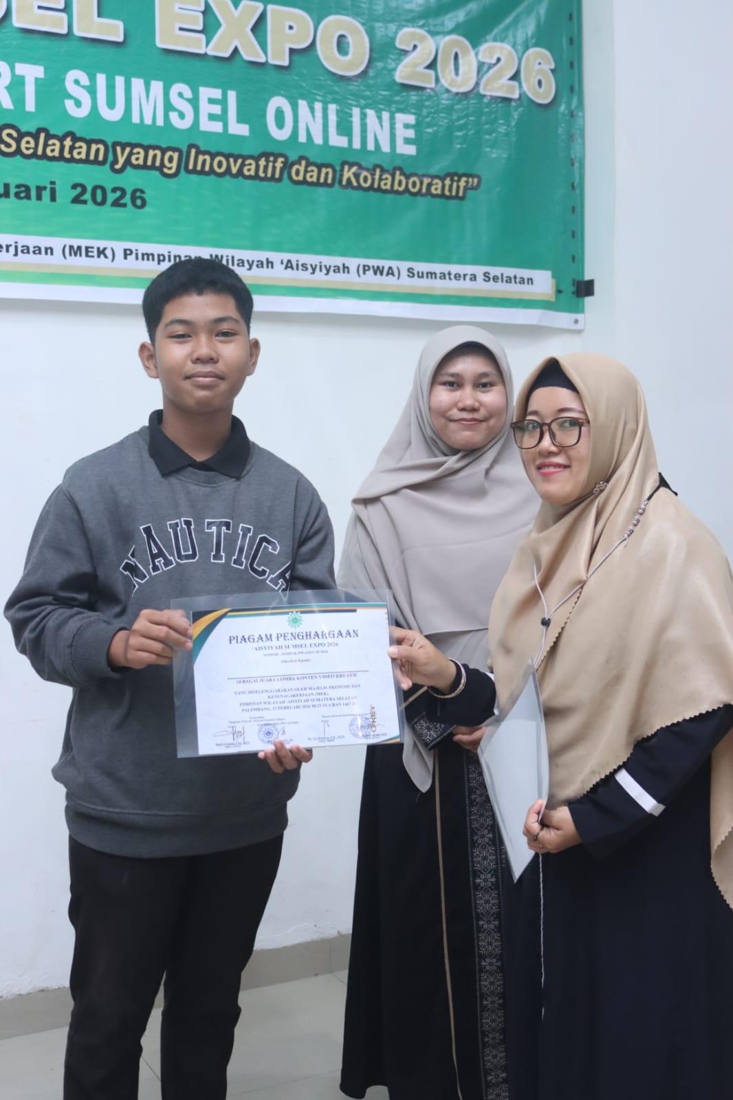 Prestasi Membanggakan! Muhammad Amar Khadafi Raih Juara 2 Lomba Video Kreatif di Aisyiyah Sumsel Expo 2026