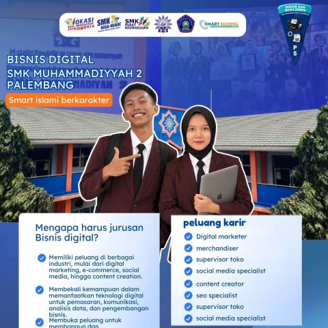 💙✨ Saatnya Kenal Lebih Dekat dengan Bisnis Digital SMK Muhammadiyah 2 Palembang! ✨💙 Mau…